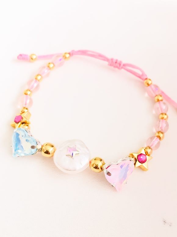 Pulsera 2 corazón cristal