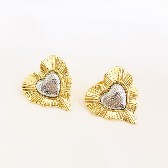 Aretes corazón rayos