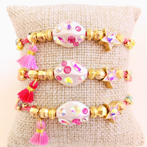 Pulsera perla cristales