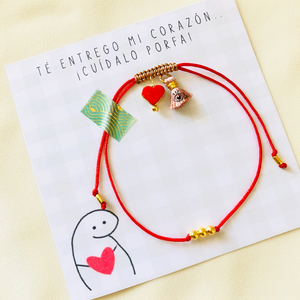 Pulsera corazón cuídalo porfa