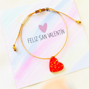 Pulsera Corazón acrilico