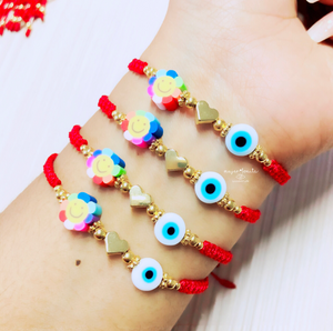 Pulsera flor colores 14k